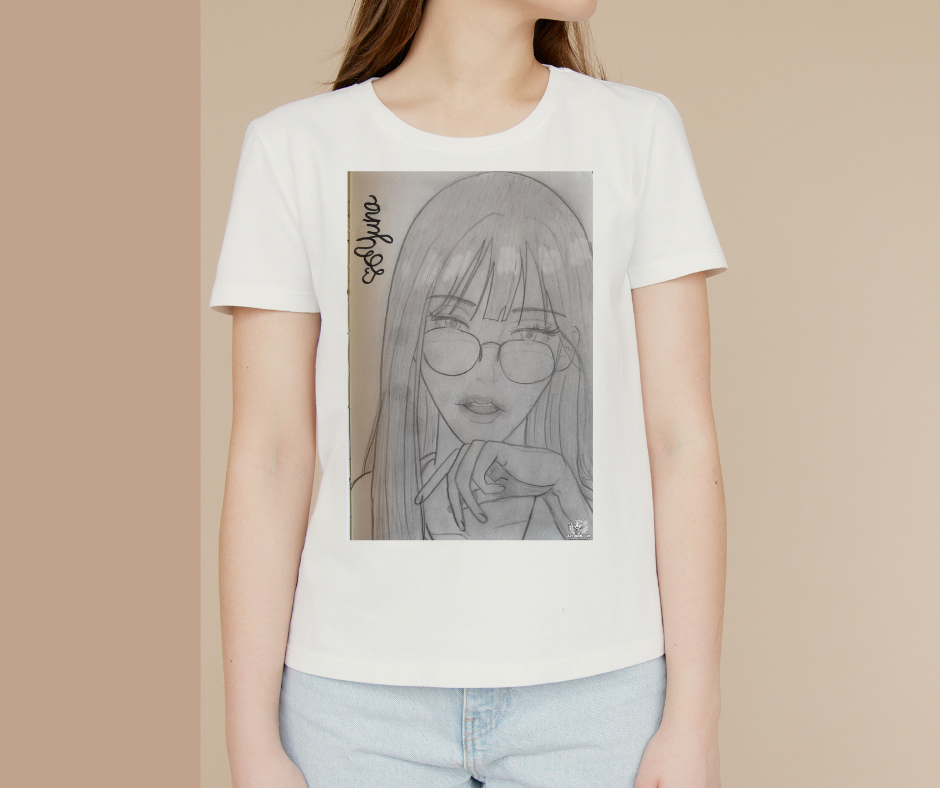 Camisetas unisex – Ilustración artística exclusiva (chica 2) - Imagen 3