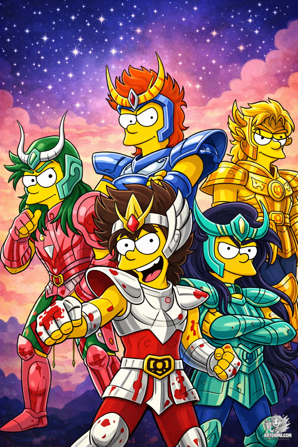 Sudadera Caballros del zodiaco Simpson - Imagen 5