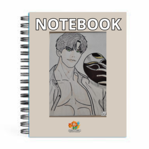 Notebook / Cuaderno – Ilustración Anime a Lápiz (chico con mascara)