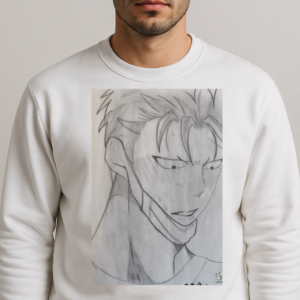 Sudadera – Ilustración Anime a Lápiz (chico 3)
