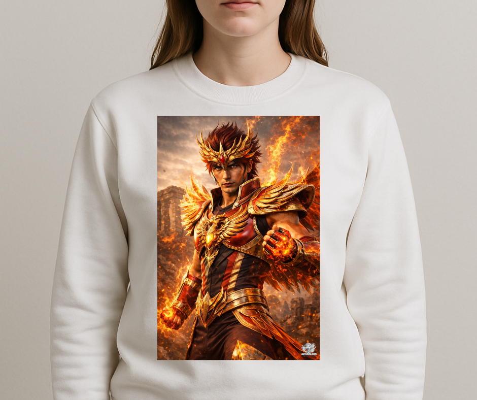 Sudadera Anime Realista – Caballero del Ave Fenix - Imagen 4