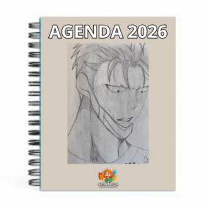 Agenda 2026 – Ilustración Anime a Lápiz (chico 3)