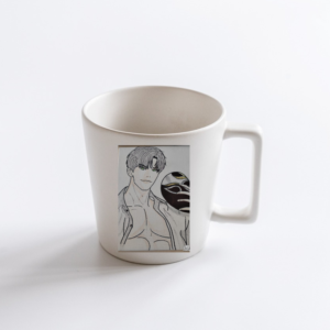 Taza – Ilustración Anime a Lápiz (chico con mascara)