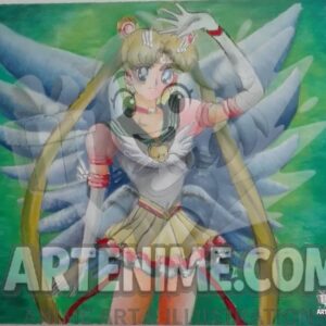 Ilustración Guerrera Lunar con Alas – Arte estilo anime para fans del manga