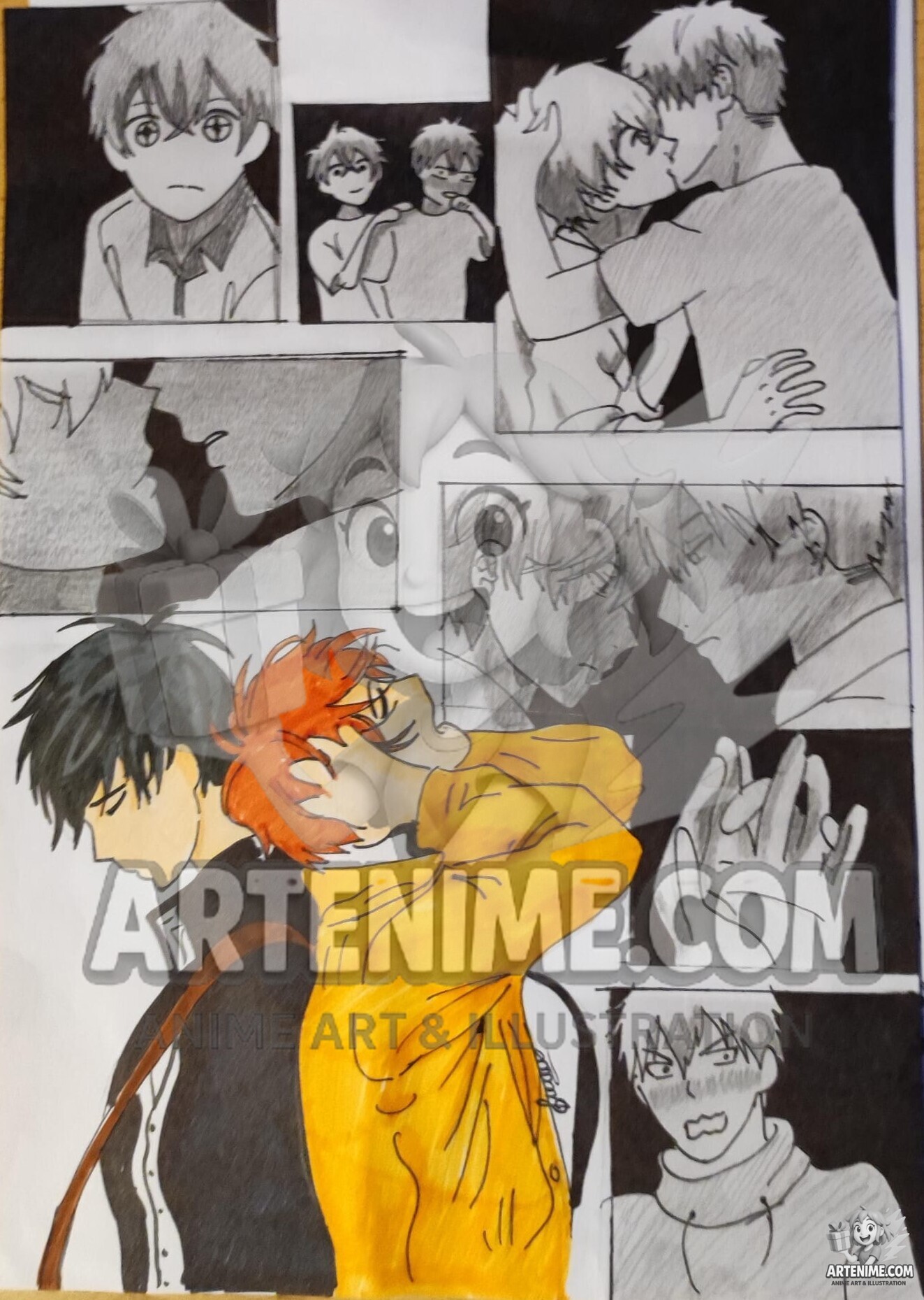 Ilustración Manga Romántica – Historia emocional estilo anime en viñetas